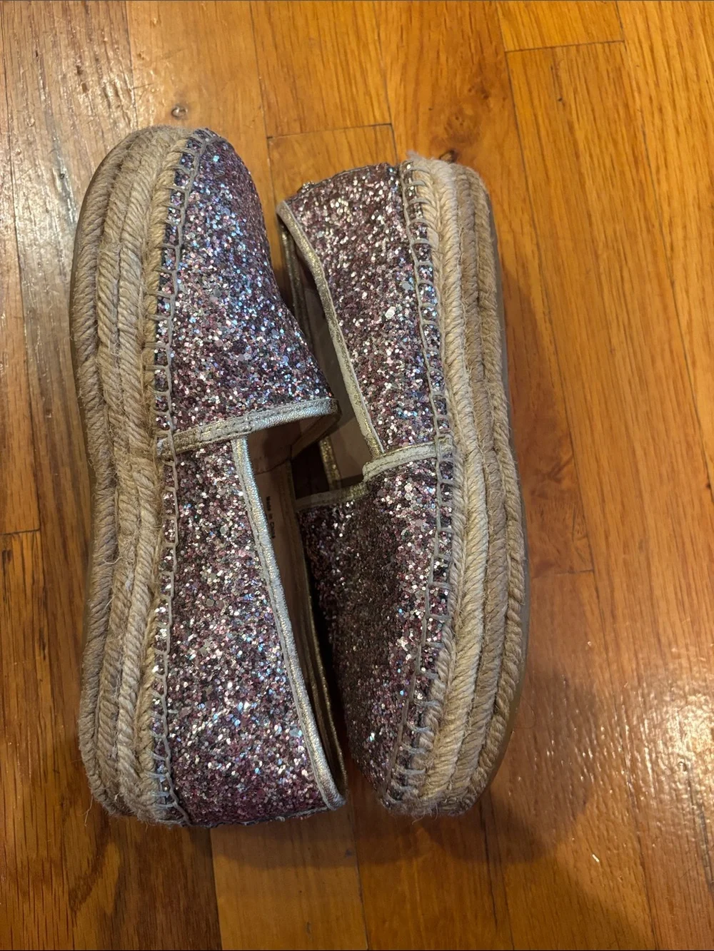 kate spade Rose Pink Glitter Slip-On Espadrilles Barbie Core size 6